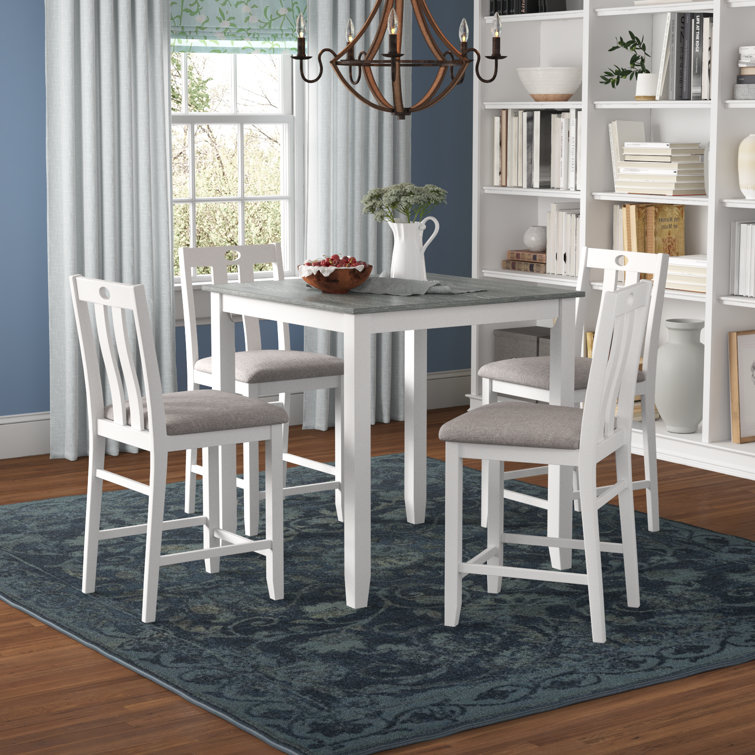 Counter height dining discount table with 4 chairs